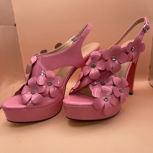 Pink Floral Women's Heels